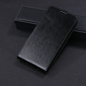 Чехол вертикальная книжка на силиконовой основе с отсеком для карт на магнитной защелке для Sony Xperia XA1 Plus Черный