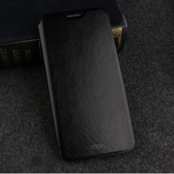 Чехол горизонтальная книжка подставка на силиконовой основе для Huawei Honor 9 Lite Черный