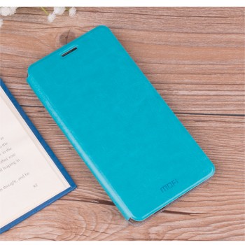 Чехол горизонтальная книжка подставка на силиконовой основе для Lenovo K6 Note Голубой