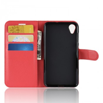 Чехол портмоне подставка на силиконовой основе с отсеком для карт на магнитной защелке для ASUS ZenFone Live L1  Красный