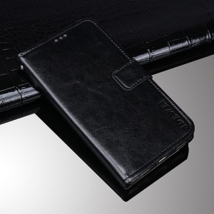 Глянцевый водоотталкивающий чехол портмоне подставка на силиконовой основе с отсеком для карт на магнитной защелке для Nokia 2.1 Черный