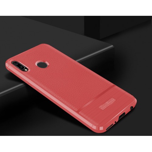 Силиконовый чехол накладка для Huawei Nova 3 с текстурой кожи, цвет Красный