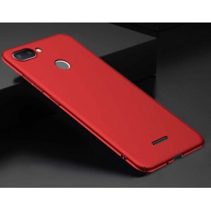 Пластиковый непрозрачный матовый чехол с улучшенной защитой элементов корпуса для Xiaomi RedMi 6 Красный