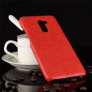 Чехол задняя накладка для Xiaomi Pocophone F1 с текстурой кожи Красный