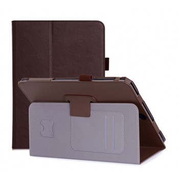 Глянцевый водоотталкивающий чехол книжка подставка с рамочной защитой экрана, крепежом для стилуса, магнитной защелкой, отсеком для карт и поддержкой кисти для Samsung Galaxy Tab S4 Коричневый