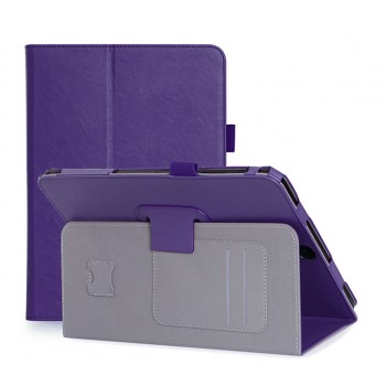 Глянцевый водоотталкивающий чехол книжка подставка с рамочной защитой экрана, крепежом для стилуса, магнитной защелкой, отсеком для карт и поддержкой кисти для Samsung Galaxy Tab S4 Фиолетовый