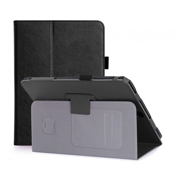 Глянцевый водоотталкивающий чехол книжка подставка с рамочной защитой экрана, крепежом для стилуса, магнитной защелкой, отсеком для карт и поддержкой кисти для Samsung Galaxy Tab S4 Черный