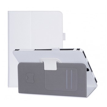 Глянцевый водоотталкивающий чехол книжка подставка с рамочной защитой экрана, крепежом для стилуса, магнитной защелкой, отсеком для карт и поддержкой кисти для Samsung Galaxy Tab S4 Белый
