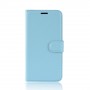 Чехол портмоне подставка на силиконовой основе с отсеком для карт на магнитной защелке для Iphone Xs Max, цвет Голубой