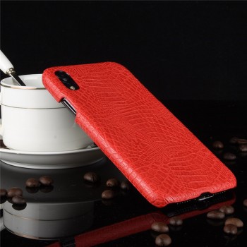 Чехол задняя накладка для Iphone Xr с текстурой кожи Красный