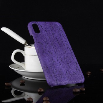 Пластиковый непрозрачный матовый чехол с текстурным покрытием Дерево для Iphone Xs Max  Фиолетовый