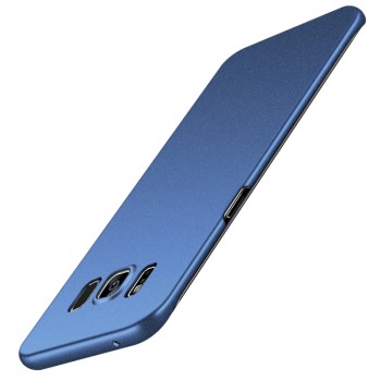 Пластиковый непрозрачный матовый чехол с повышенной шероховатостью для Samsung Galaxy S8 Plus  Синий