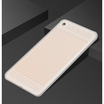 Силиконовый матовый полупрозрачный чехол текстура Линии для Xiaomi Mi Pad 4 Plus  Белый