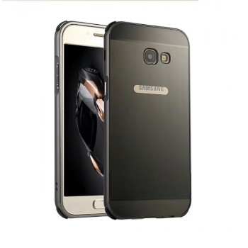 Двухкомпонентный чехол c металлическим бампером с поликарбонатной накладкой для Samsung Galaxy A5 (2017)  Черный