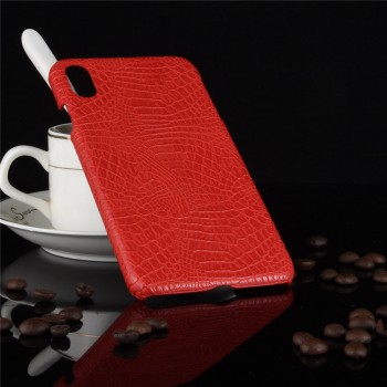 Чехол задняя накладка для Iphone X/XS/x10 с текстурой кожи Красный