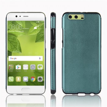Силиконовый матовый непрозрачный чехол с текстурным покрытием Кожа для Huawei P10  Зеленый