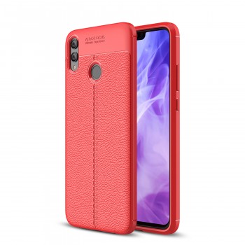 Силиконовый чехол накладка для Huawei Honor 8X с текстурой кожи Красный
