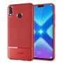 Силиконовый матовый непрозрачный чехол с улучшенной защитой элементов корпуса и текстурным покрытием Кожа для Huawei Honor 8X, цвет Красный