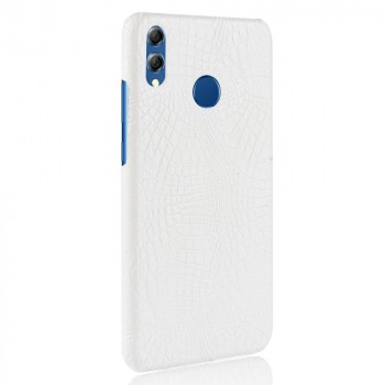 Чехол задняя накладка для Huawei Honor 8X с текстурой кожи крокодила Белый