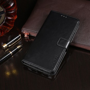 Глянцевый водоотталкивающий чехол портмоне подставка для Samsung Galaxy A7 (2018) с магнитной защелкой и отделениями для карт Черный