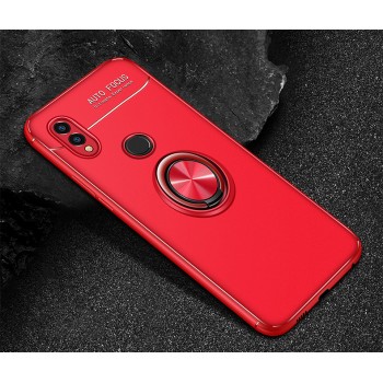 Силиконовый матовый чехол для Huawei Honor 8X с встроенным кольцом-подставкой-держателем Красный