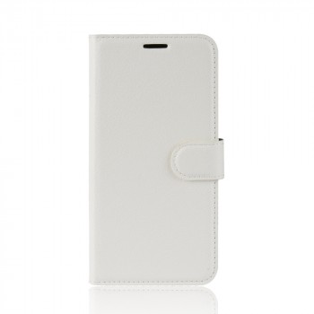 Чехол портмоне подставка для Samsung Galaxy A7 (2018) с магнитной защелкой и отделениями для карт Белый