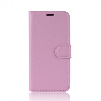 Чехол портмоне подставка для Samsung Galaxy A7 (2018) с магнитной защелкой и отделениями для карт Розовый