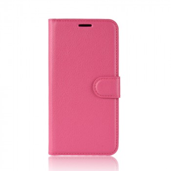 Чехол портмоне подставка для Samsung Galaxy A7 (2018) с магнитной защелкой и отделениями для карт Пурпурный