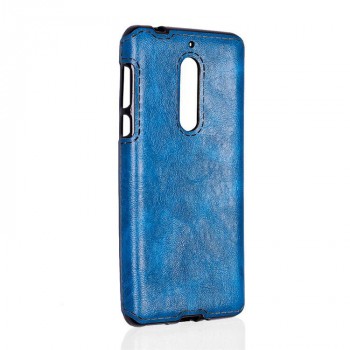 Чехол задняя накладка для Nokia 5 с текстурой кожи Синий