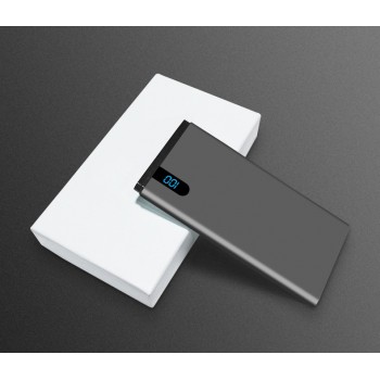 Портативное зарядное устройство 10000mAh с 1 USB разъемом (5V/2.1А) и LCD-экраном Серый