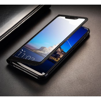 Кожаный чехол горизонтальная книжка на пластиковой основе с полноэкранным окном вызова для Huawei Honor 8X