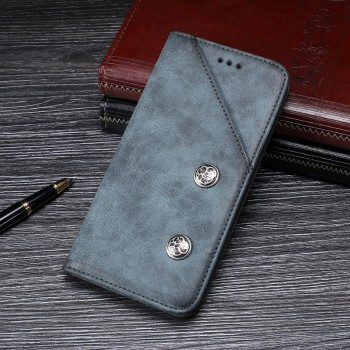 Винтажный кожаный чехол горизонтальная книжка подставка на силиконовой основе с отсеком для карт для Huawei Honor 8X Серый