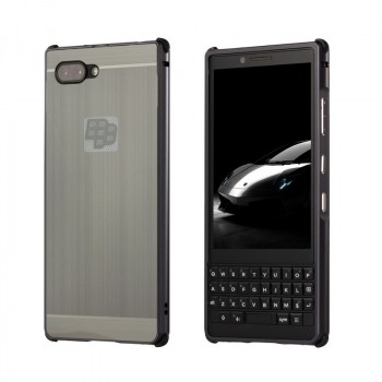 Двухкомпонентный чехол c металлическим бампером с поликарбонатной накладкой и текстурным покрытием Металл для BlackBerry KEY2  Черный