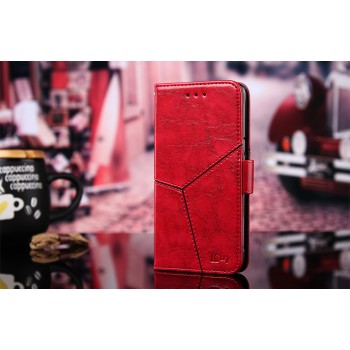 Винтажный чехол портмоне подставка текстура Линии на силиконовой основе с отсеком для карт на магнитной защелке для Huawei Honor 8X Красный