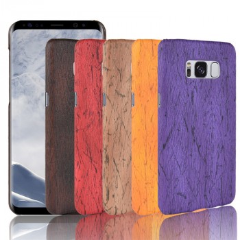 Пластиковый непрозрачный матовый чехол накладка с текстурным покрытием Дерево для Samsung Galaxy S8