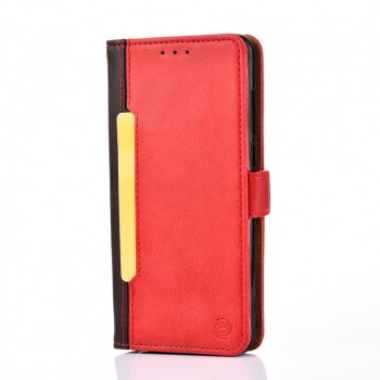 Чехол портмоне подставка на силиконовой основе с отсеком для карт на магнитной защелке для Huawei P20 Lite Красный