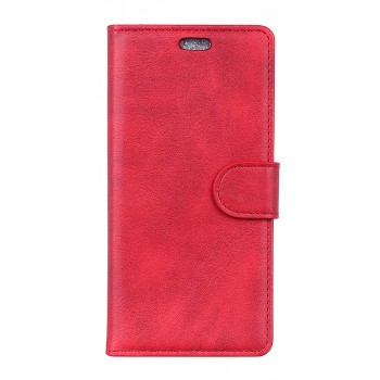 Чехол портмоне подставка на силиконовой основе с отсеком для карт на магнитной защелке для Alcatel 5V  Красный