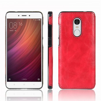 Чехол задняя накладка для Xiaomi RedMi Note 4X с текстурой кожи Красный