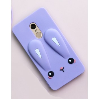 Силиконовый матовый непрозрачный дизайнерский фигурный чехол для Xiaomi RedMi Note 4X  Фиолетовый
