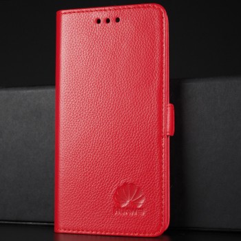 Кожаный чехол горизонтальная книжка подставка (премиум нат. кожа) с крепежной застежкой для Huawei Honor 8
