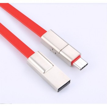 Интерфейсный антизапутываемый силиконовый кабель плоского сечения Lightning 1.5м разборного типа для многоразового использования Красный
