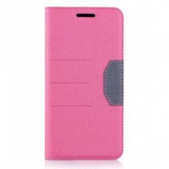 Чехол горизонтальная книжка подставка на силиконовой основе с отсеком для карт и тканевым покрытием для HTC 10 Пурпурный