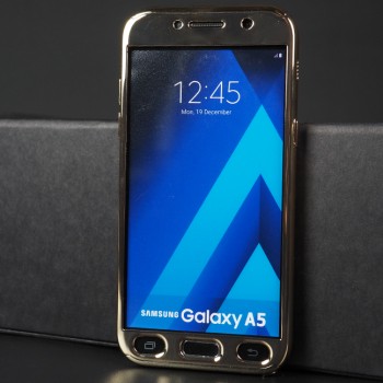 Двухкомпонентный сборный пластиковый глянцевый чехол для Samsung Galaxy A5 (2017) Бежевый