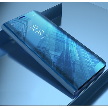 Пластиковый зеркальный чехол книжка для Samsung Galaxy A5 (2017) с полупрозрачной крышкой для уведомлений