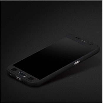 Двухкомпонентный сборный пластиковый матовый чехол для Samsung Galaxy S7 Черный