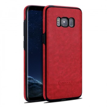 Силиконовый матовый непрозрачный чехол с нескользящими гранями и текстурным покрытием Кожа для Samsung Galaxy S8 Красный