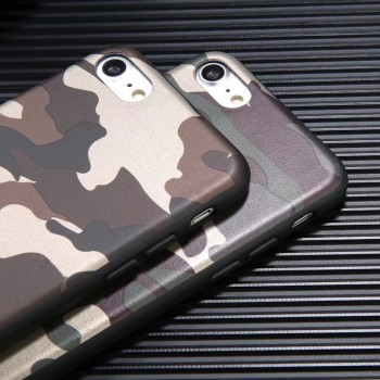 Силиконовый матовый непрозрачный чехол с текстурным покрытием Камуфляж для Iphone 6/6s