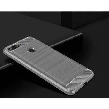 Силиконовый матовый непрозрачный чехол с текстурным покрытием Металлик для Huawei Honor 7A Pro/7C/Y6 Prime (2018) Белый