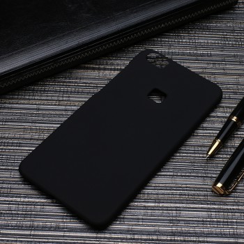 Пластиковый непрозрачный матовый чехол для Huawei P9 Lite Черный