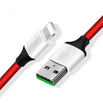 Интерфейсный кабель Lightning 1м с допзащитой от перетирания Красный